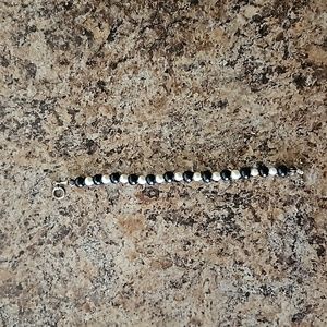 Vintage black and silver pearl bracelet